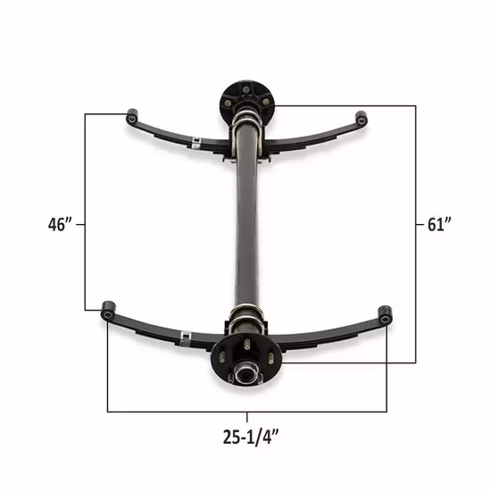 3500 Lb Round Solid Small Utility Trailer Boat Trailer Parts Axle with 5 on 4.5 Bolt Pattern Idler Hub